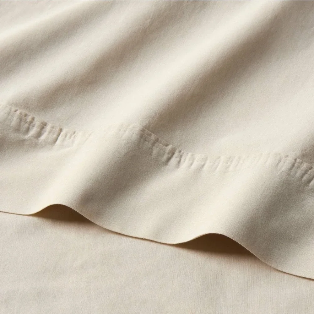 New Threshold Organic Washed Percale Sheet Set Khaki Malange Queen